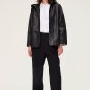Pablo Chaqueta De Cuero Con Capucha - Janice Negro Chaquetas