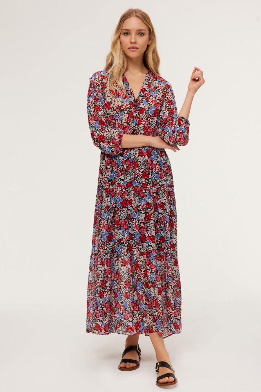Pablo Vestido Largo Liberty - Esthele Negro Vestidos