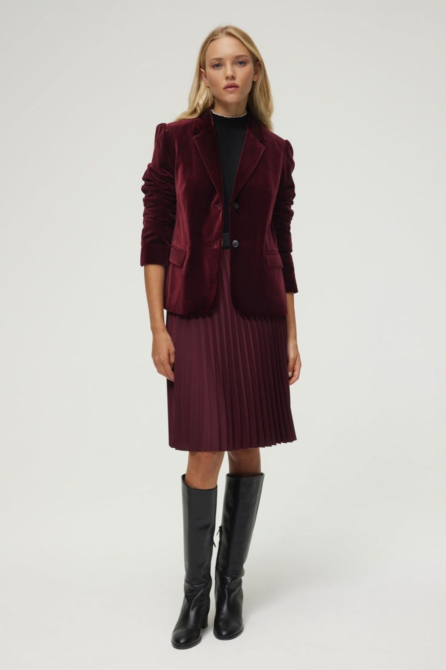 Pablo Americana Traje Terciopelo Liso Vanessa Burdeos Chaquetas Joycarl