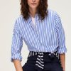 Pablo Camisa De Algodon A Rayas - Amani Oceano Azul Camisas Y Blusas
