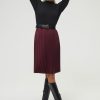 Pablo Falda Midi Plisada Lisa - Samna Burdeos Vestidos