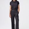 Pablo Pantalon Ancho De Mezcla De Lana Liso - Jacinthe Marina Pantalones Cortos